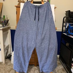 Straight Leg Linen Pants With Pockets